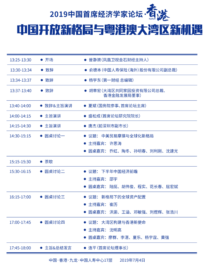 2019中國首席經濟學家論壇(香港)即將隆重召開 把脈全球經濟為中國經濟發展建言獻策