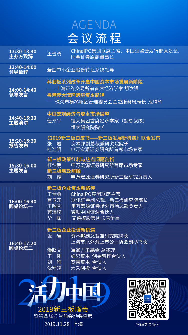 大咖齐聚上海 2019新三板峰会倒计时三天！