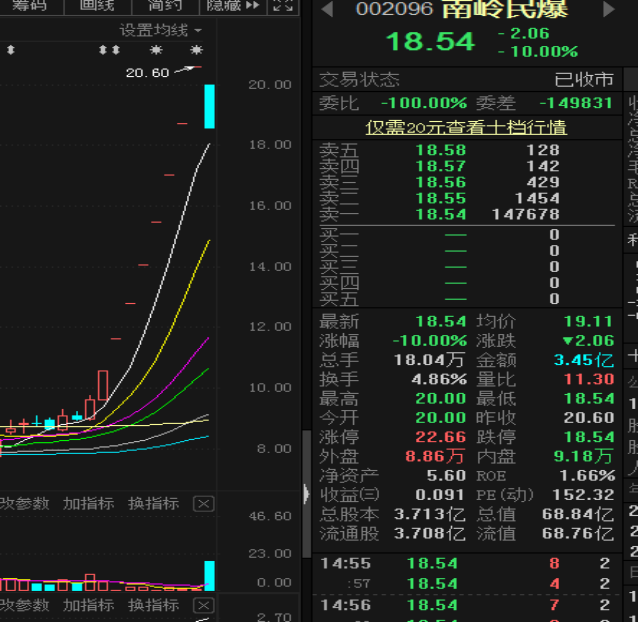 八連板後一字跌停！近20萬封死，南嶺民爆發生了什麼？