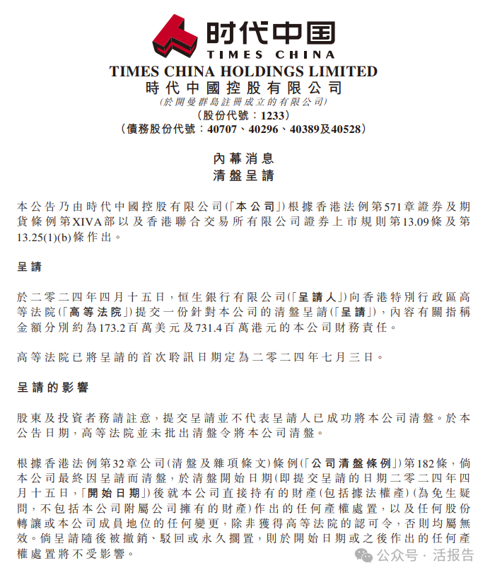 時間正在流逝！「時代中國」清盤呈請聆訊第四次延期