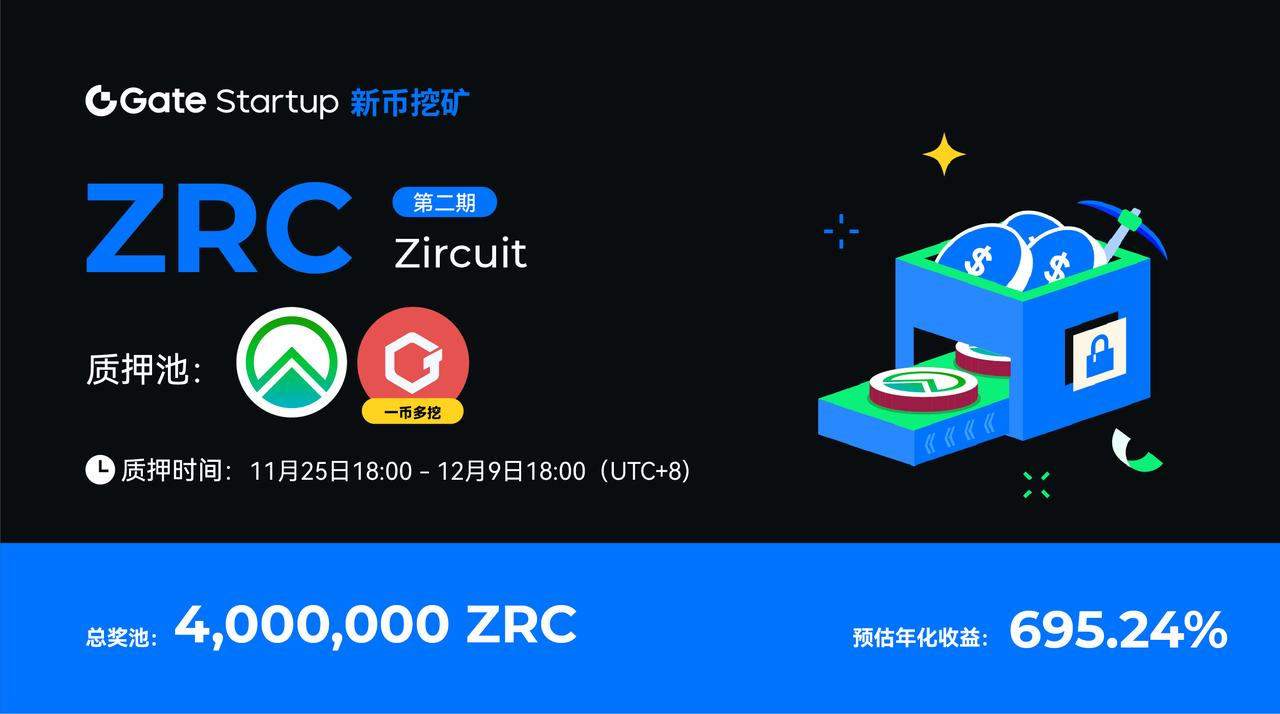 Gate.io Startup 新币挖矿上线 ZRC 挖矿第二期