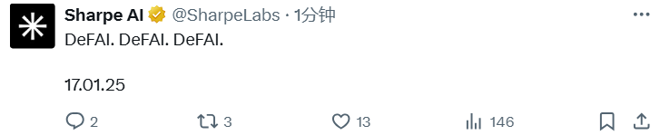 Sharpe AI或將於1月17日推出「DeFAI」相關内容