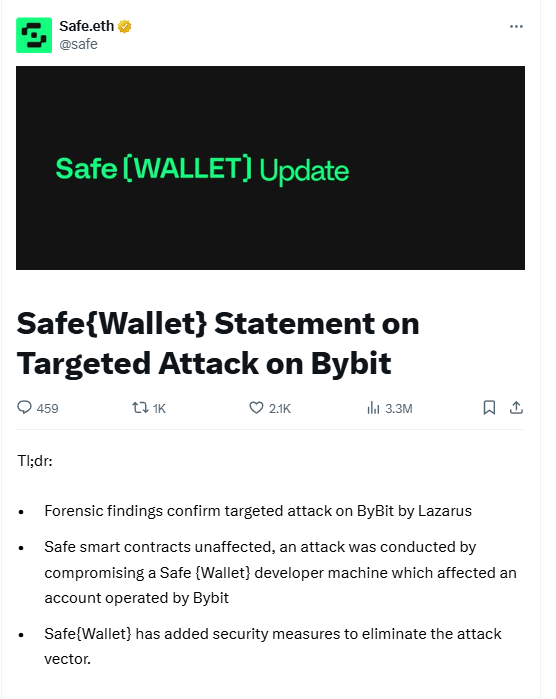 Bybit安全調查水落石出:SAFE前端雲服務被攻擊,多簽錢包承載的千億資産如何保安全