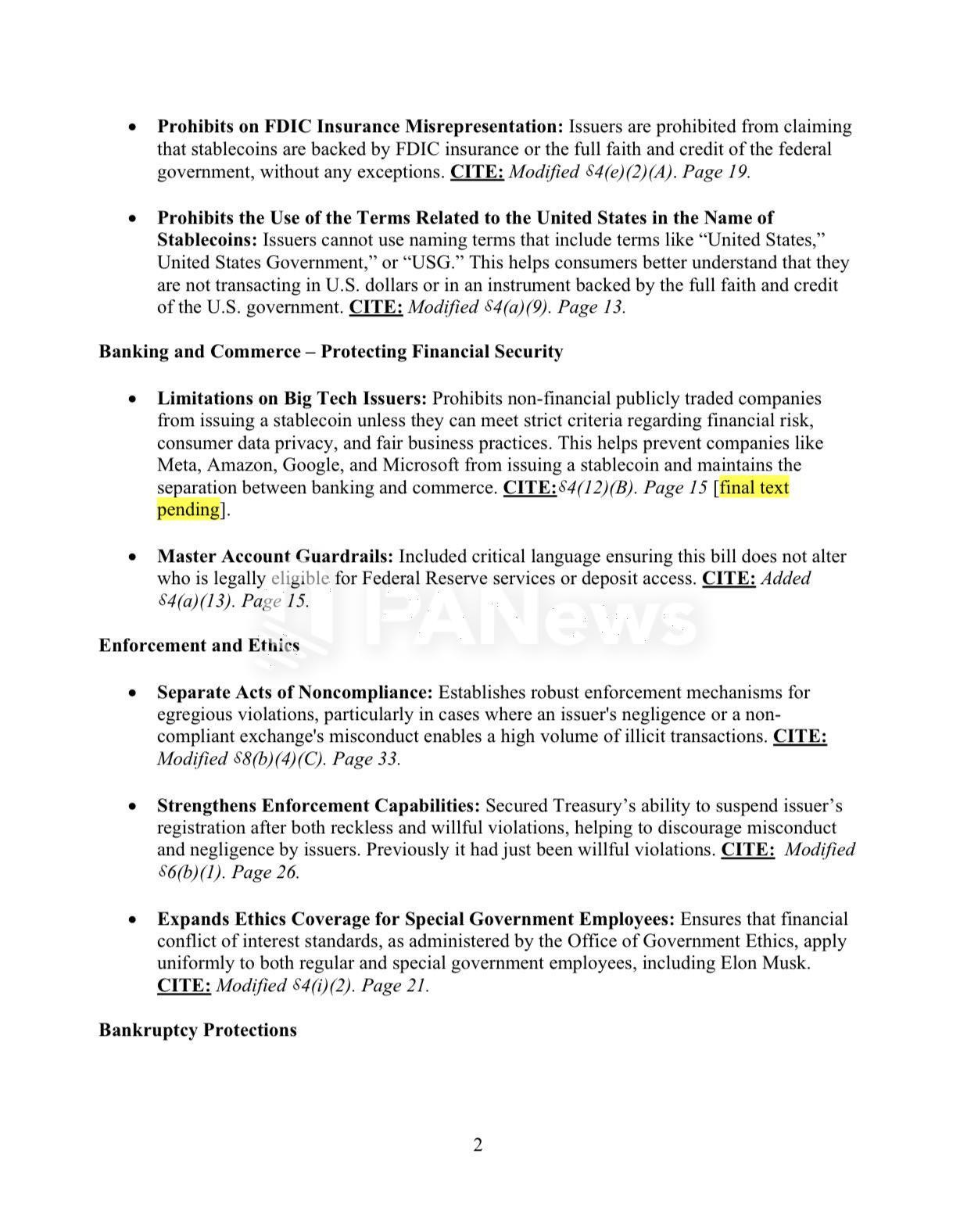 美國GENIUS穩定幣法案通過參議院投票,還需眾議院和總統亮綠燈,特朗普家族穩定幣成爭議之一