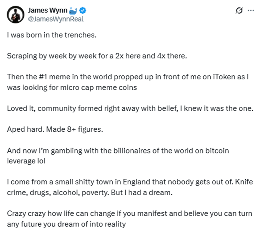 合約巨鯨James Wynn：從貧民窟到加密大玩家，12億美元的瘋狂賭局