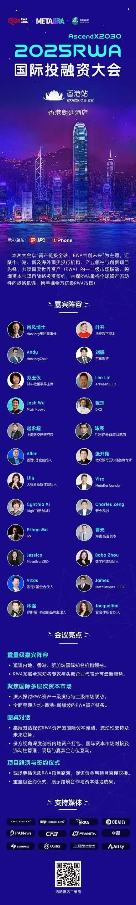 2025 RWA國際投融資大會（香港）即將啓幕：全球資本共探資產上鏈新未來