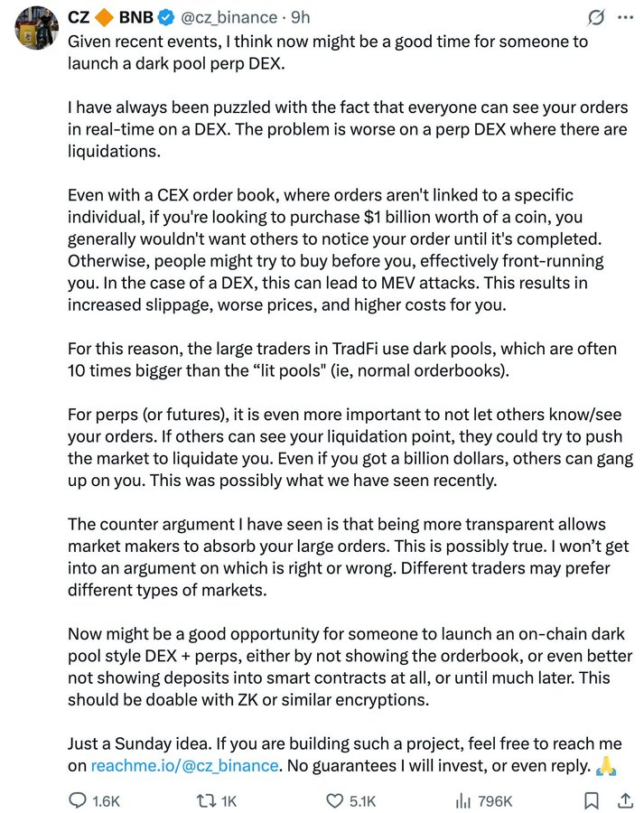 James Wynn上億美元爆倉後，CZ為何力挺Web3暗池交易？