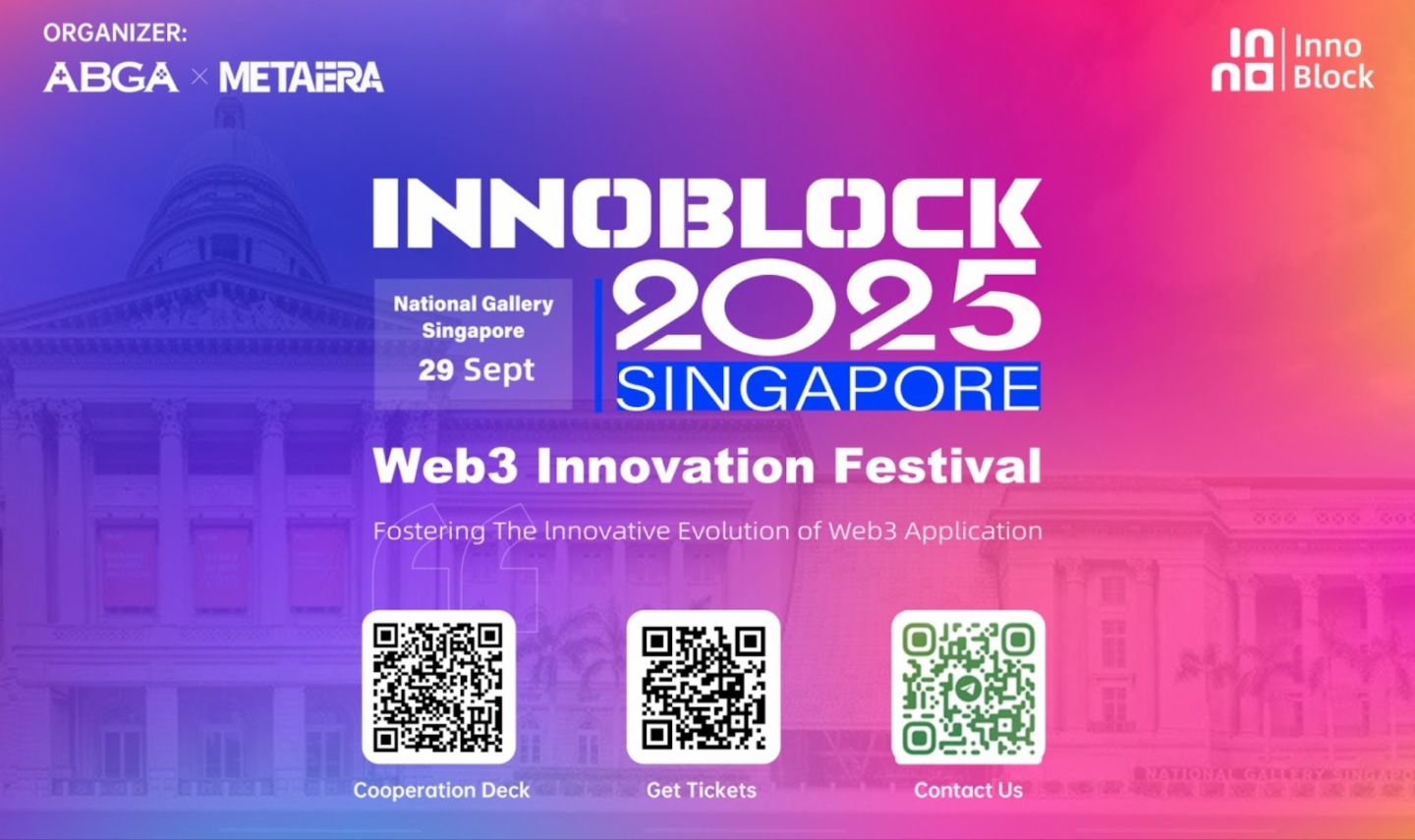 由 ABGA 與 MetaEra 聯合主辦的 InnoBlock 2025 Web3 創新大會將於 9 月 29 日隆重舉辦