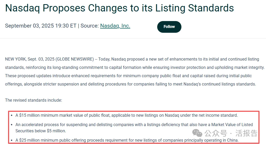 納斯達克修改上市規則,中國企業赴美上市更難了?