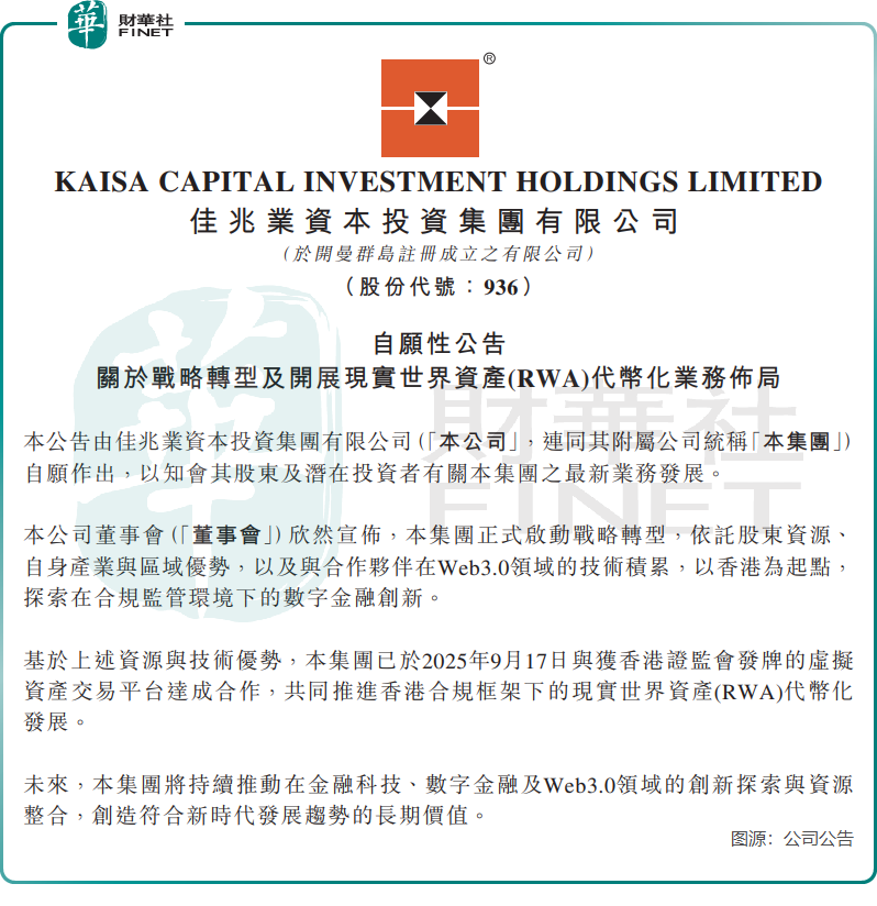 押注RWA股價暴漲350%，佳兆業資本能否借新故事走出泥潭？原創