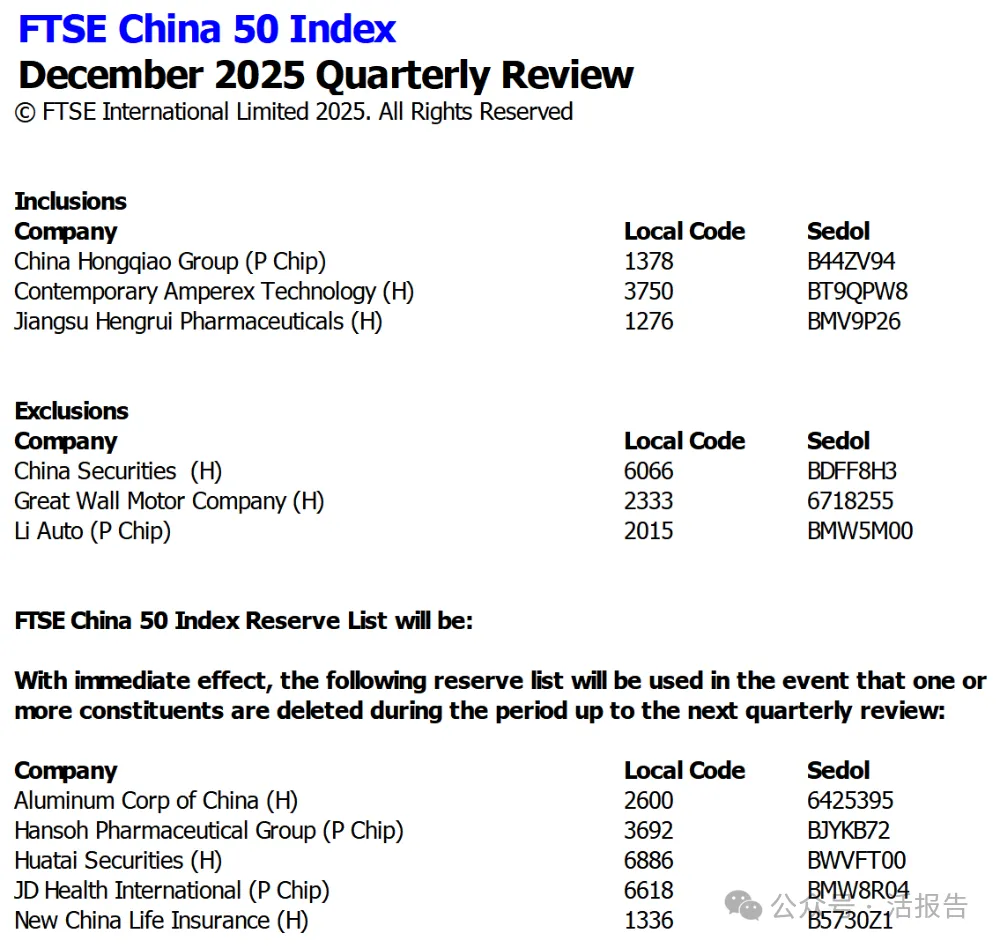 富時指數調整!大盤股納入寧德時代、恒瑞醫藥、藍思科技、三花智控,小盤股納入映恩生物-B