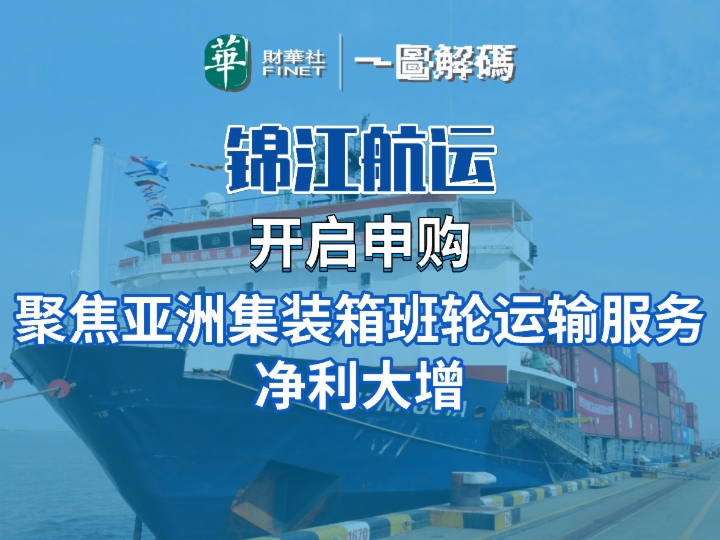 一图解码：锦江航运开启申购 聚焦亚洲集装箱班轮运输服务 净利大增